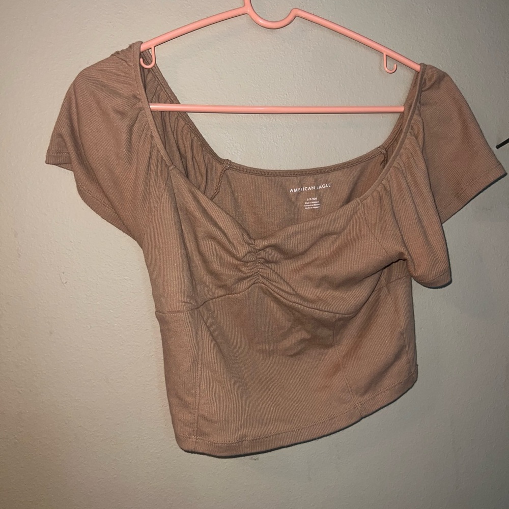 American Age Women's Brown Crop Top